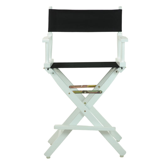 24" Director's Chair White Frame-Black Canvas