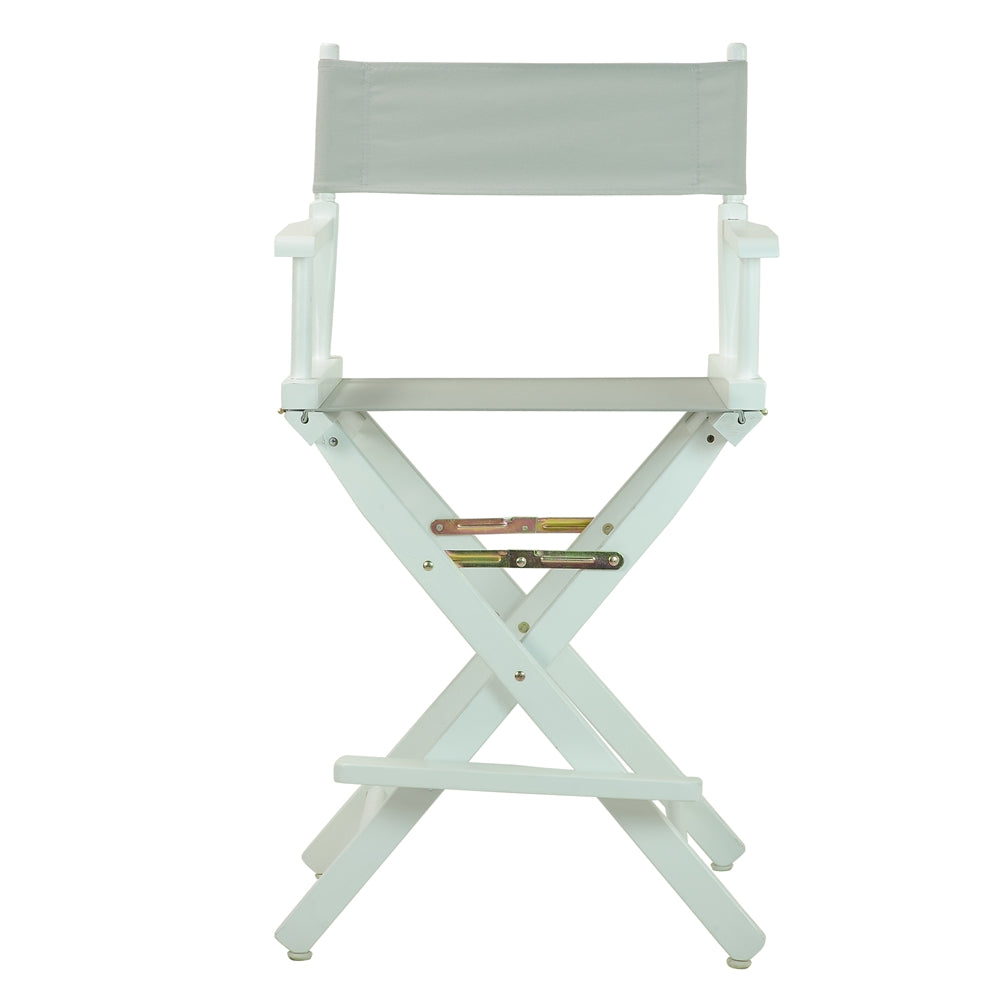 24" Director's Chair White Frame-Gray Canvas