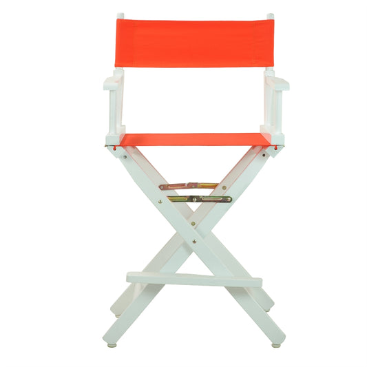 24" Director's Chair White Frame-Orange Canvas