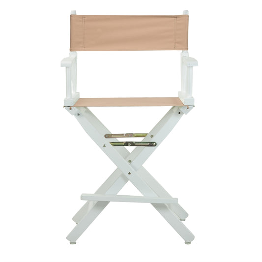 24" Director's Chair White Frame-Tan Canvas