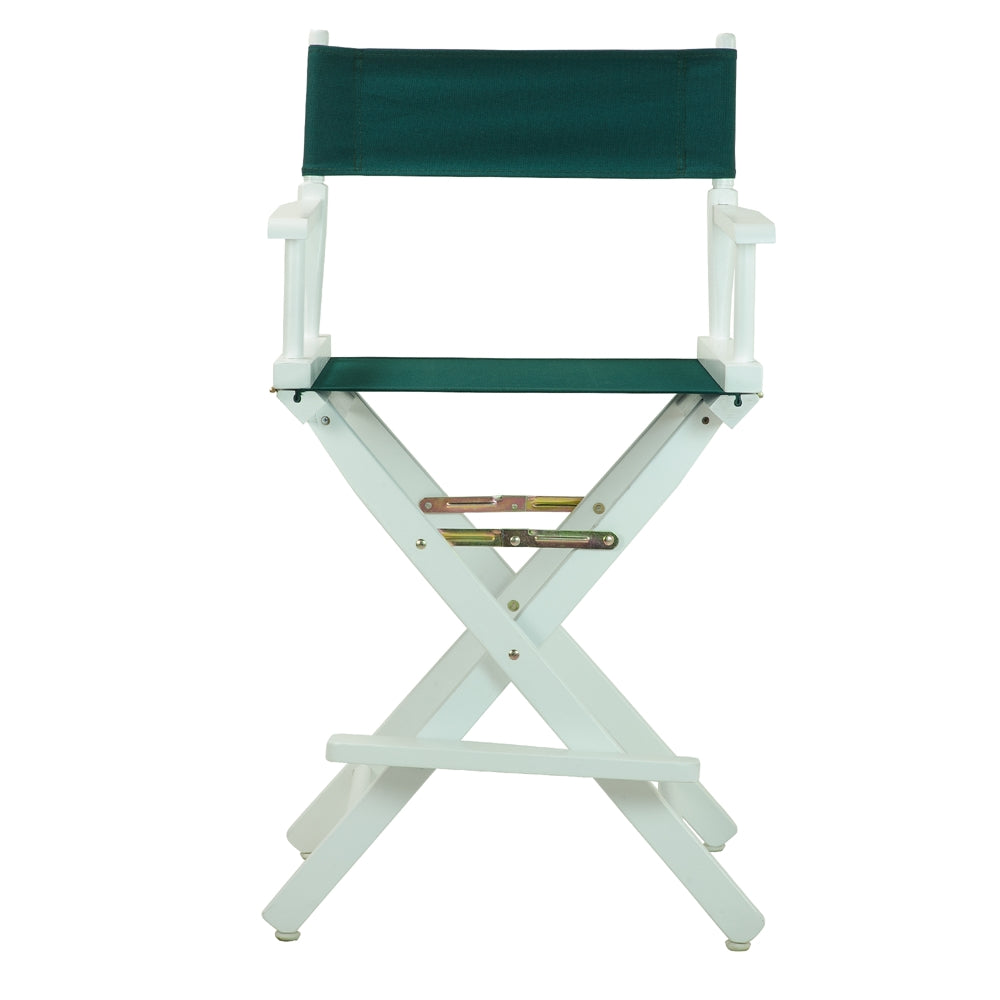 24" Director's Chair White Frame-Hunter Green Canvas