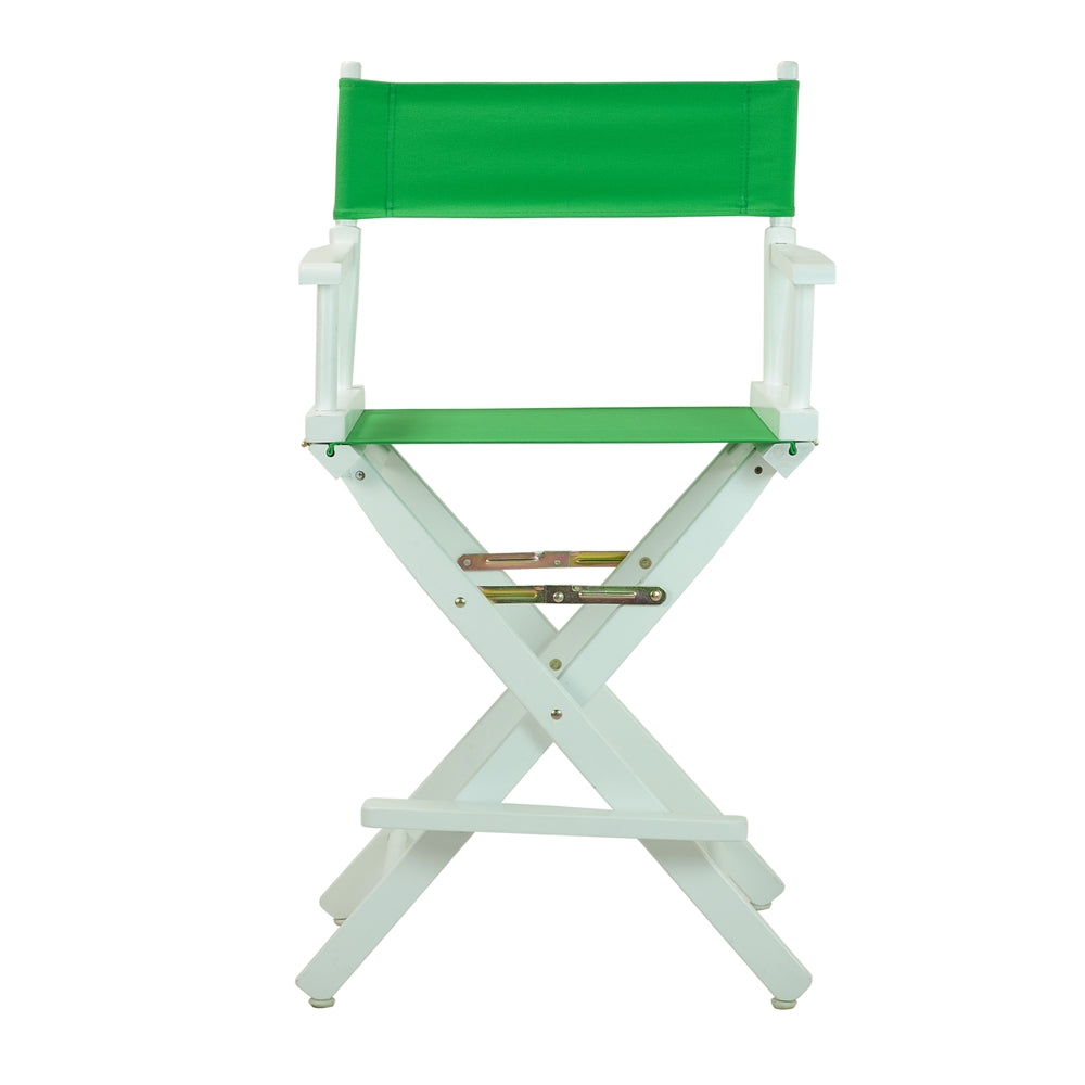 24" Director's Chair White Frame-Green Canvas