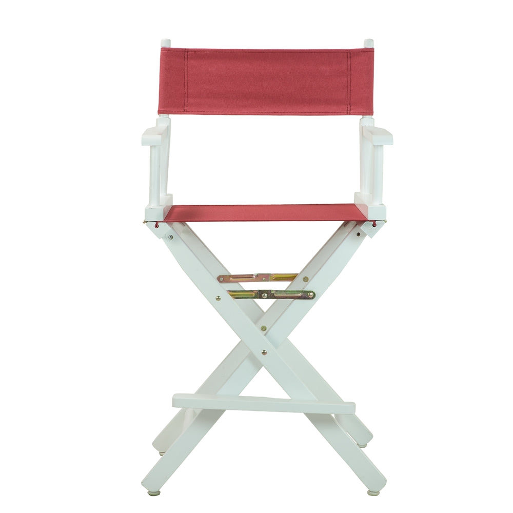 24" Director's Chair White Frame-Burgundy Canvas