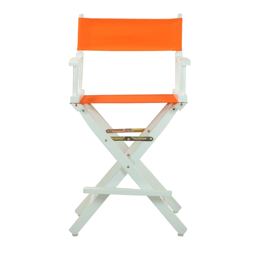 24" Director's Chair White Frame-Tangerine Canvas