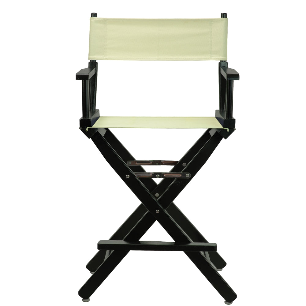 24" Director's Chair Black Frame-Natural/Wheat Canvas