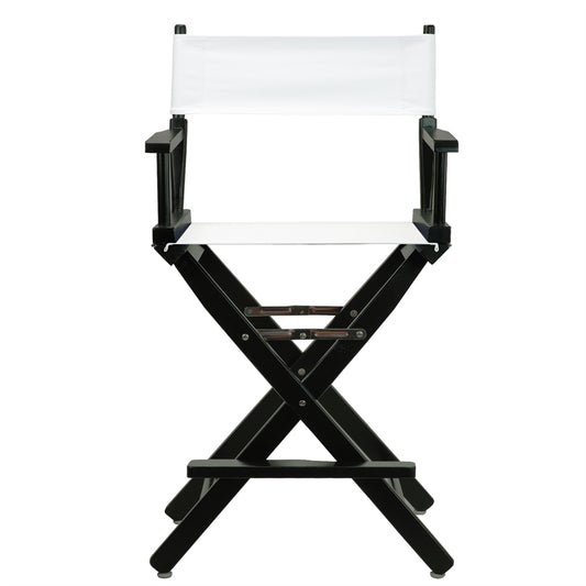 24" Director's Chair Black Frame-White Canvas