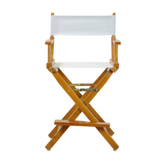 24" Director's Chair Honey Oak Frame-White Canvas