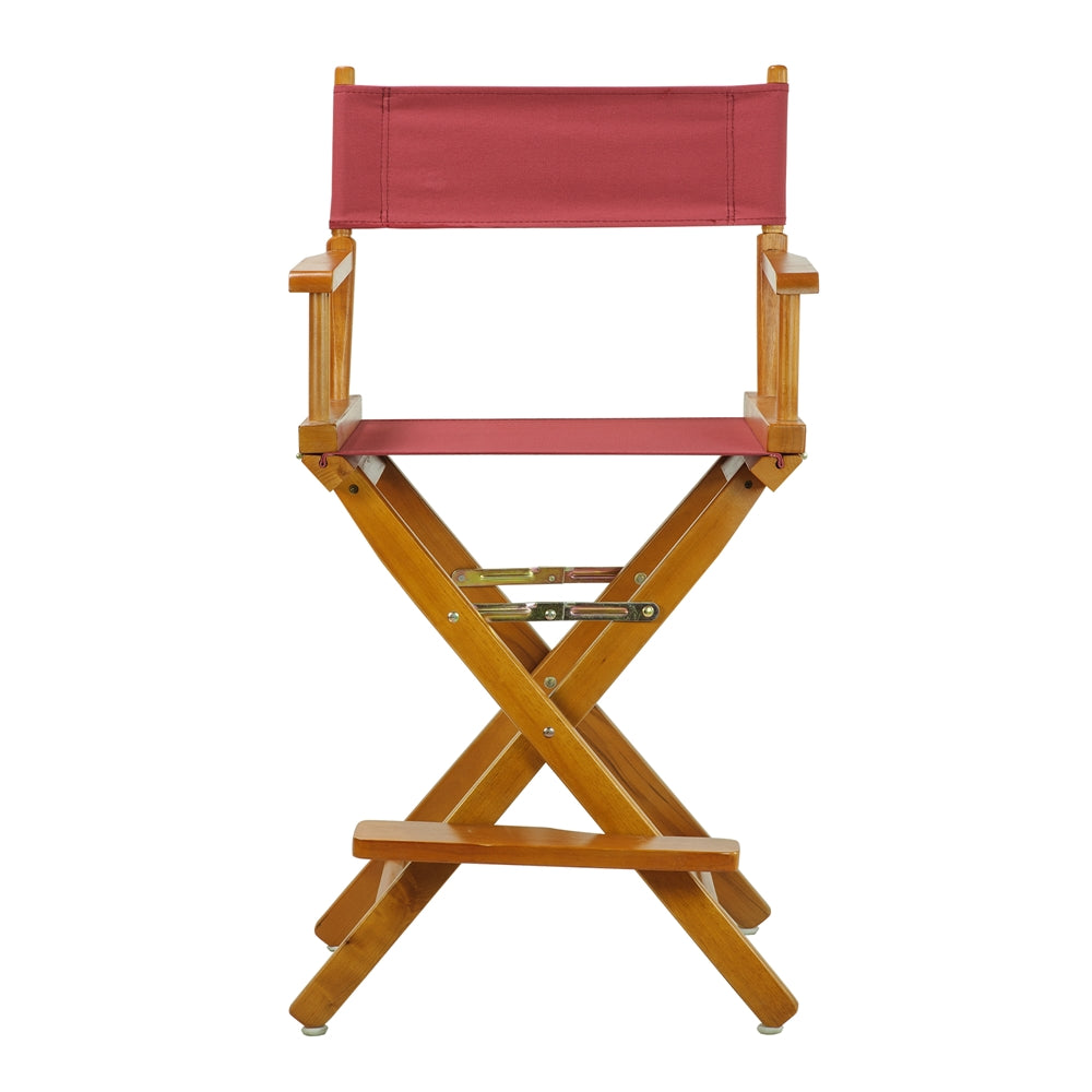 24" Director's Chair Honey Oak Frame-Burgundy Canvas