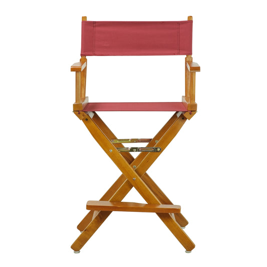 24" Director's Chair Honey Oak Frame-Burgundy Canvas