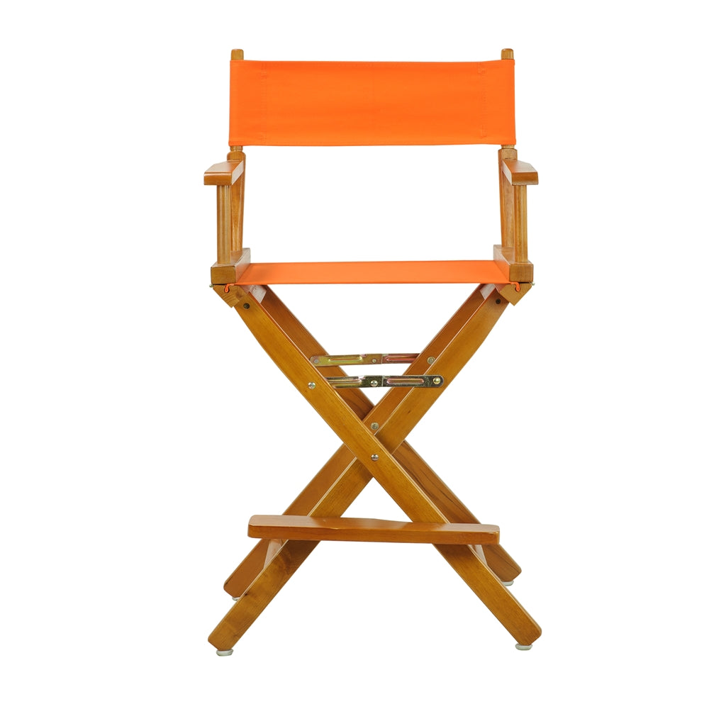 24" Director's Chair Honey Oak Frame-Tangerine Canvas