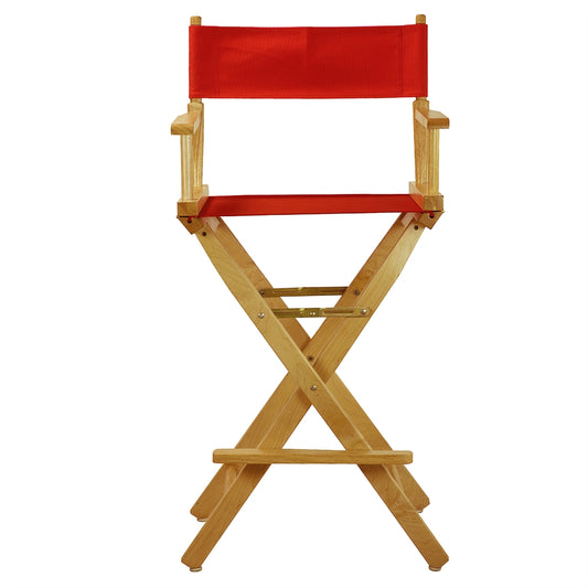 30" Director's Chair Natural Frame-Red Canvas