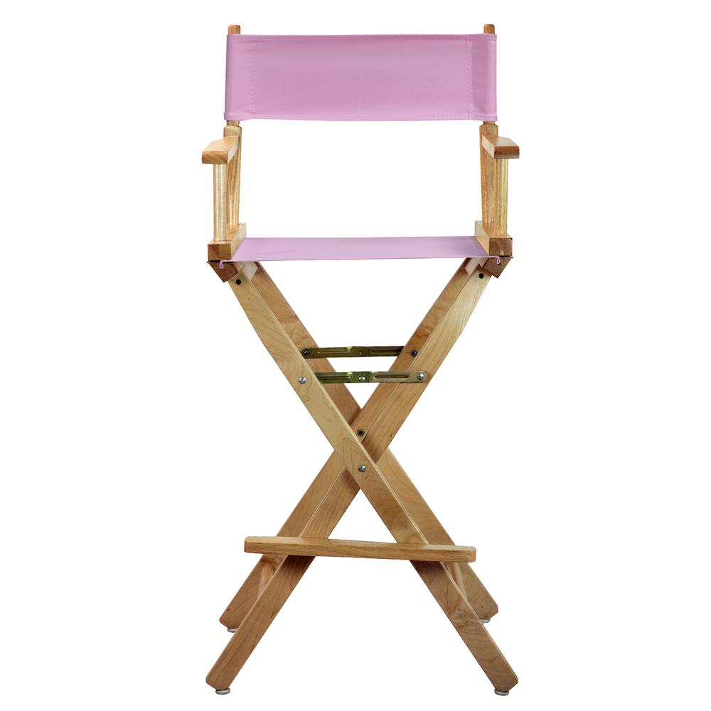 30" Director's Chair Natural Frame-Pink Canvas