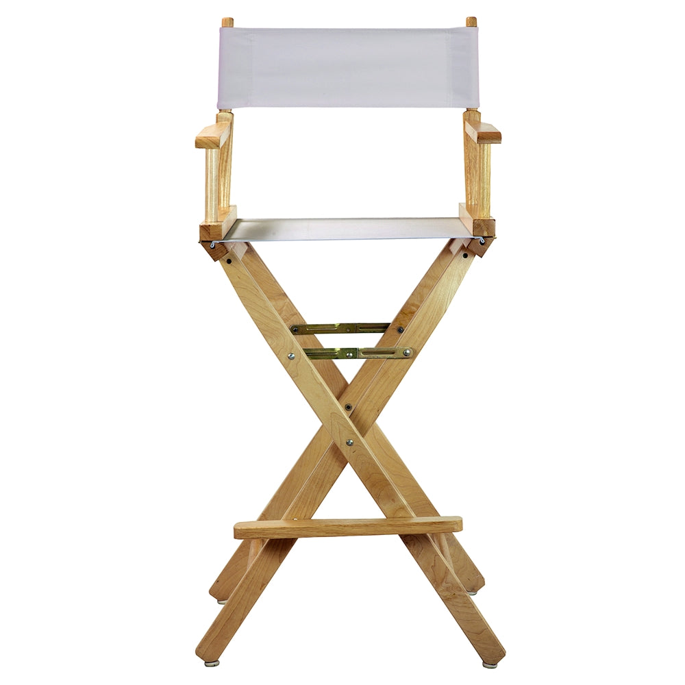 30" Director's Chair Natural Frame-White Canvas