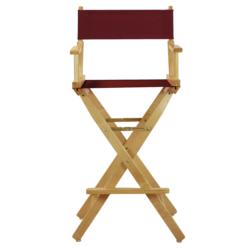 30" Director's Chair Natural Frame-Burgundy Canvas