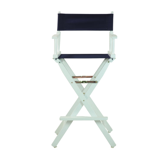 30" Director's Chair White Frame-Navy Blue Canvas