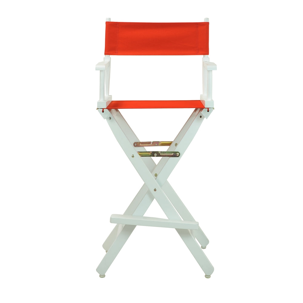 30" Director's Chair White Frame-Red Canvas