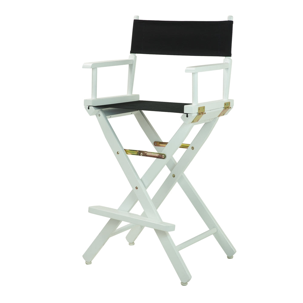 30" Director's Chair White Frame-Black Canvas