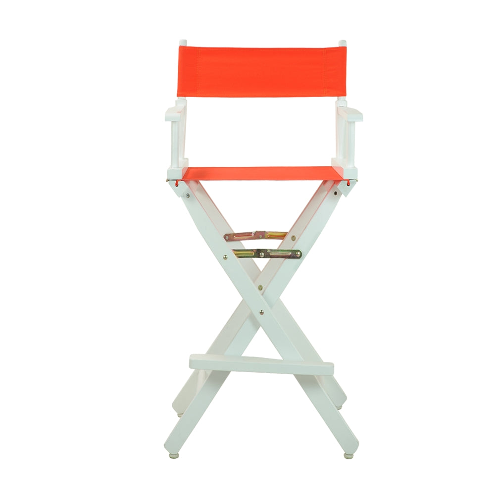 30" Director's Chair White Frame-Orange Canvas