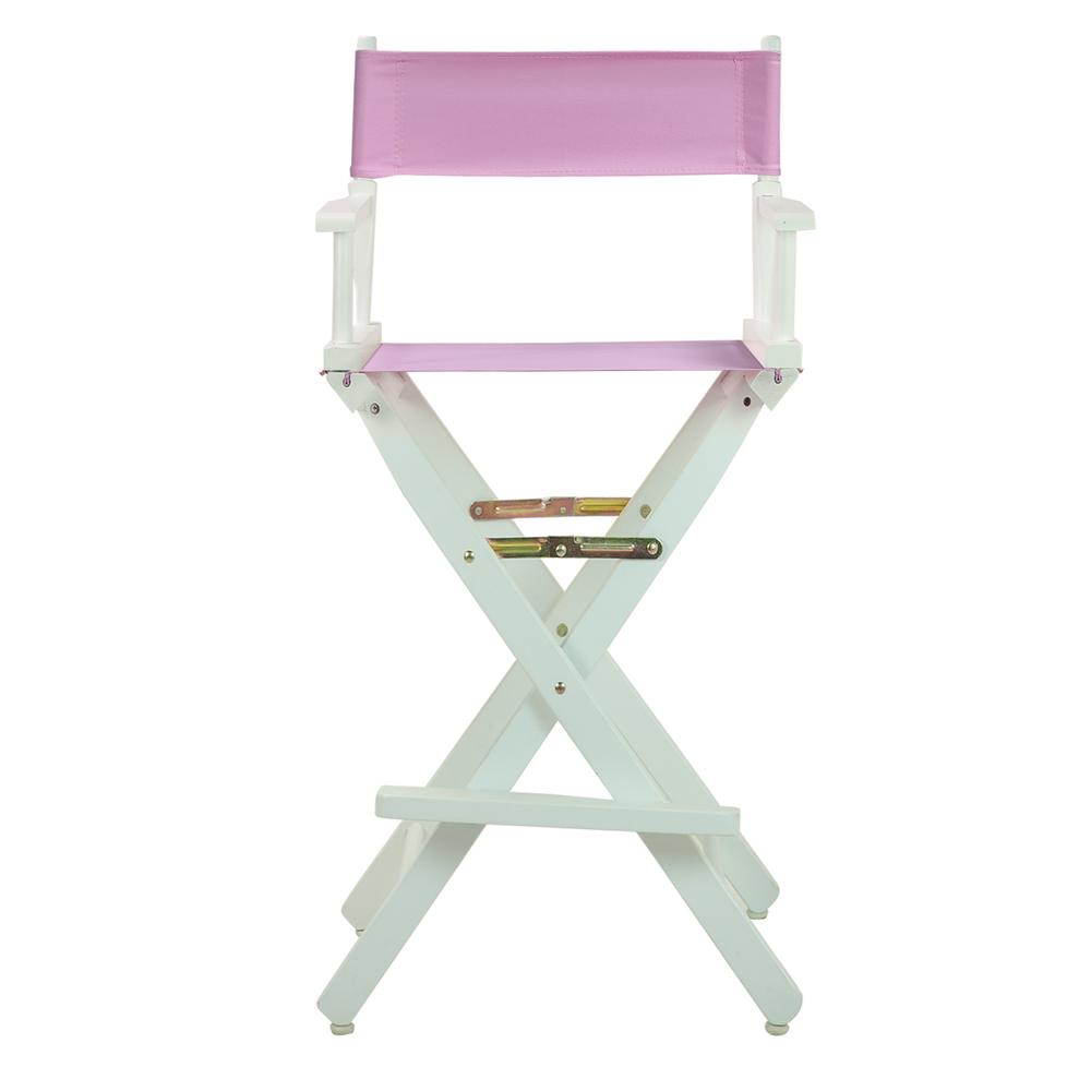 30" Director's Chair White Frame-Pink Canvas