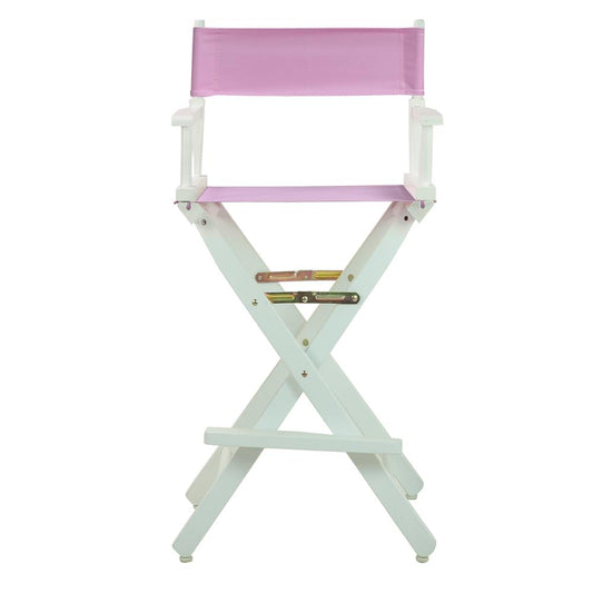 30" Director's Chair White Frame-Pink Canvas