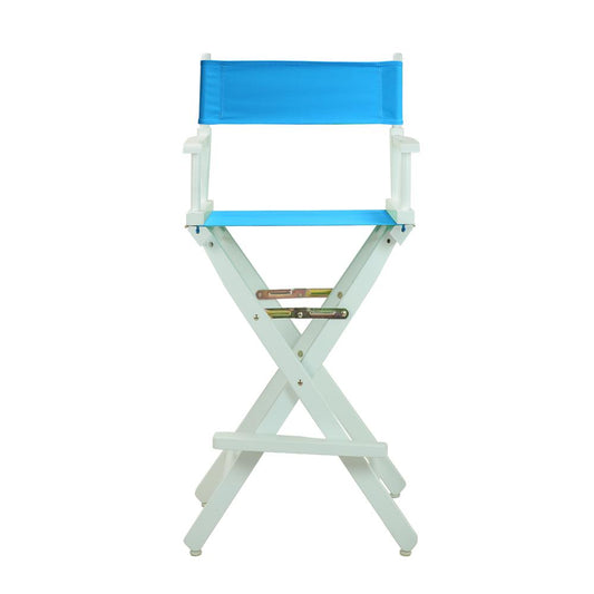 30" Director's Chair White Frame-Turquoise Canvas