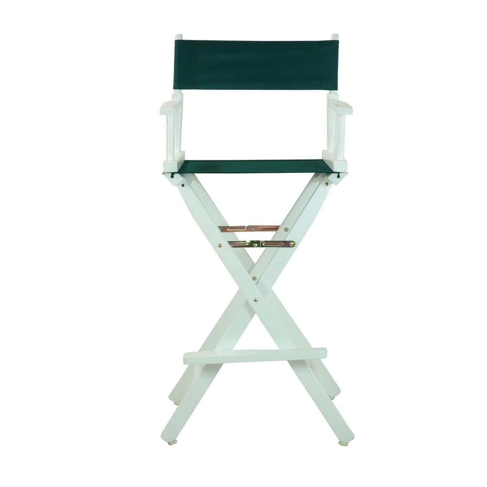 30" Director's Chair White Frame-Hunter Green Canvas