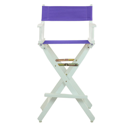 30" Director's Chair White Frame-Purple Canvas