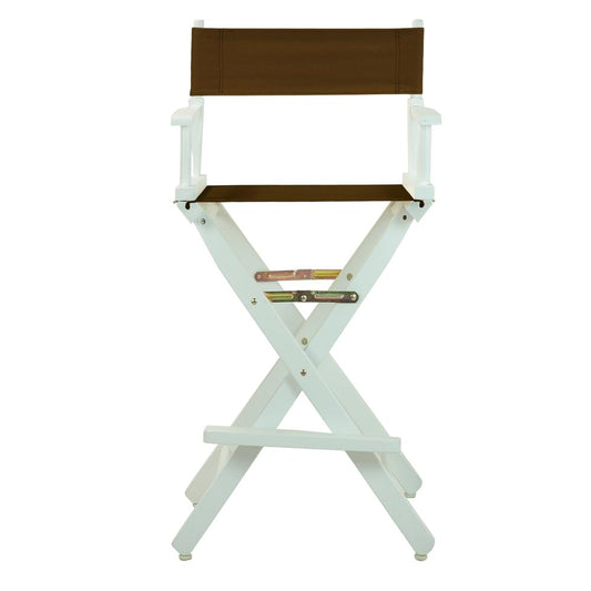 30" Director's Chair White Frame-Brown Canvas