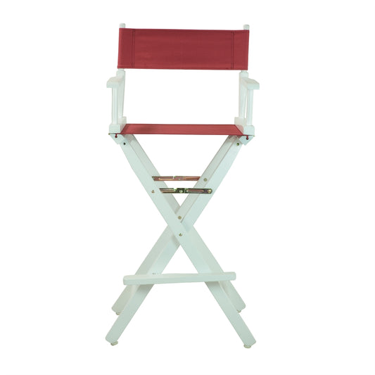 30" Director's Chair White Frame-Burgundy Canvas