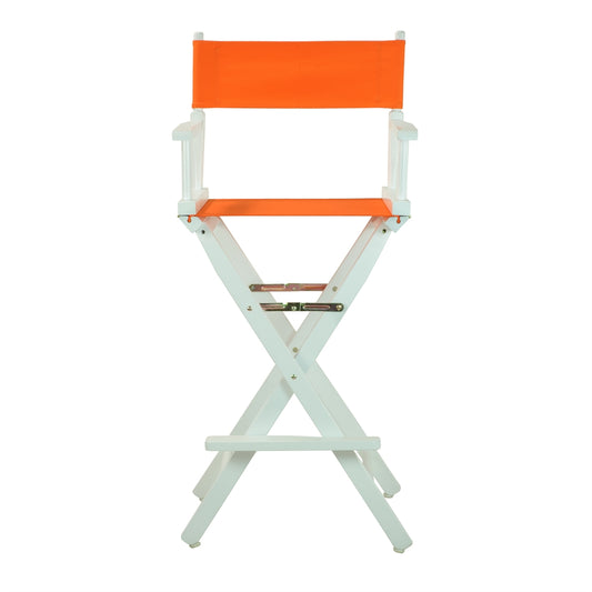 30" Director's Chair White Frame-Tangerine Canvas