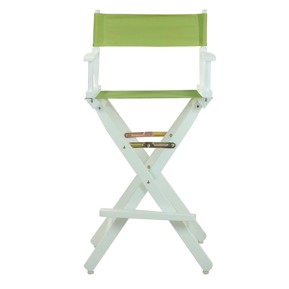 30" Director's Chair White Frame-Lime Green Canvas