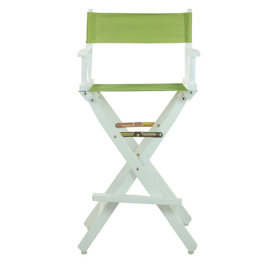 30" Director's Chair White Frame-Lime Green Canvas