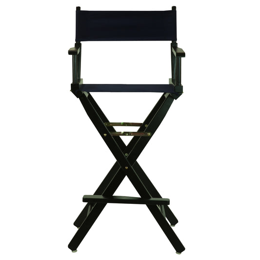 30" Director's Chair Black Frame-Navy Blue Canvas