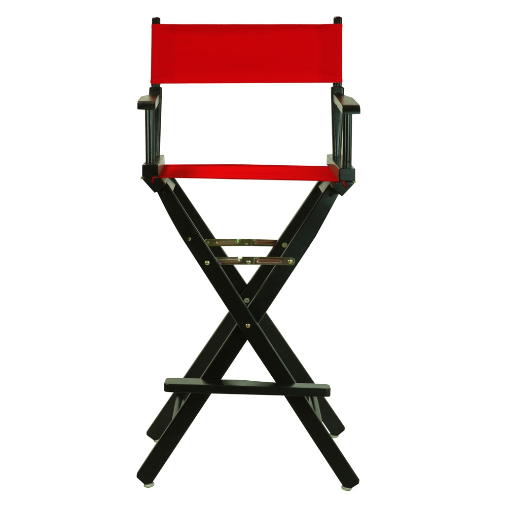 30" Director's Chair Black Frame-Red Canvas