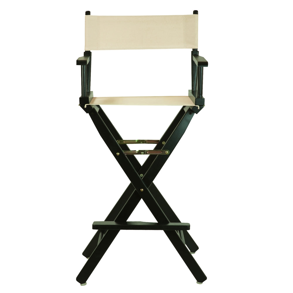 30" Director's Chair Black Frame-Natural/Wheat Canvas