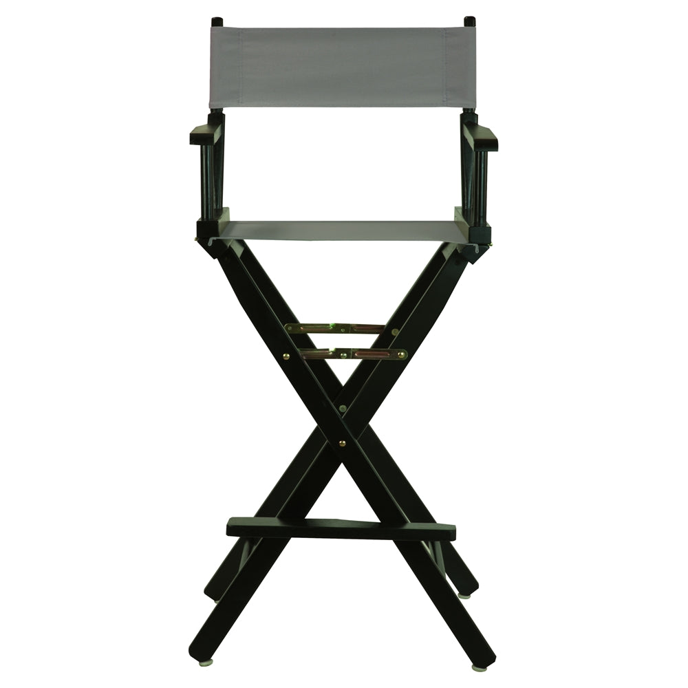 30" Director's Chair Black Frame-Gray Canvas