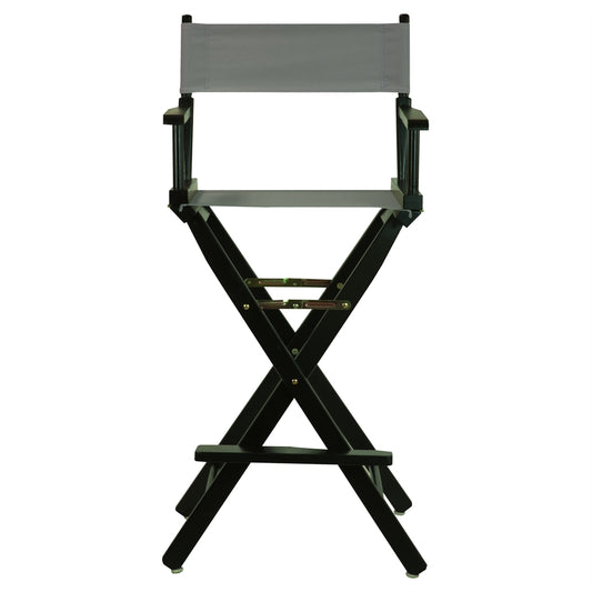 30" Director's Chair Black Frame-Gray Canvas