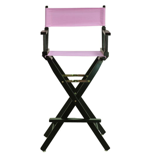 30" Director's Chair Black Frame-Pink Canvas