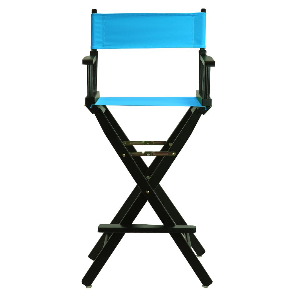 30" Director's Chair Black Frame-Turquoise Canvas