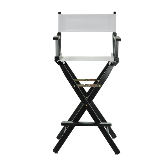 30" Director's Chair Black Frame-White Canvas