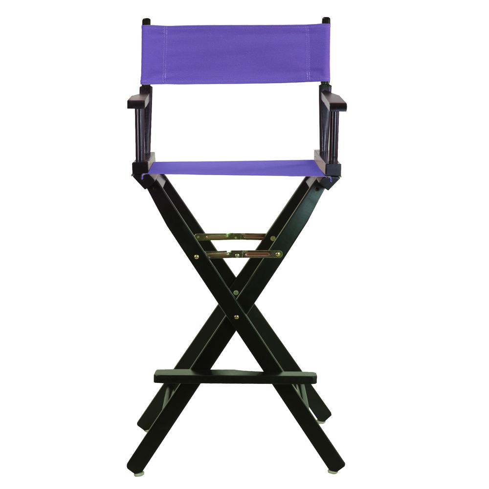 30" Director's Chair Black Frame-Purple Canvas