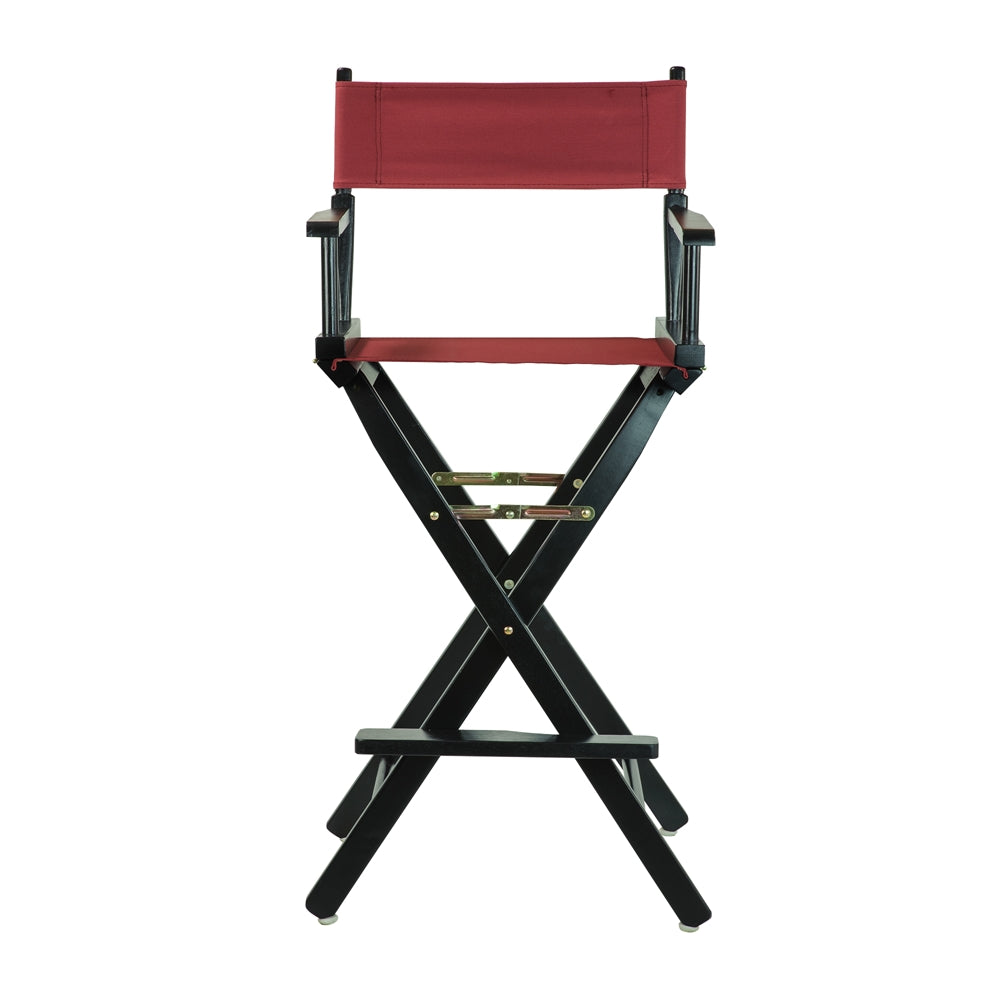 30" Director's Chair Black Frame-Burgundy Canvas