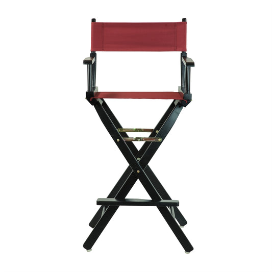 30" Director's Chair Black Frame-Burgundy Canvas