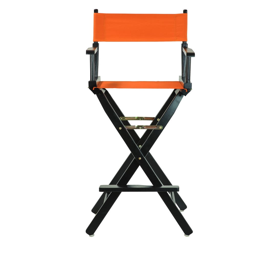 30" Director's Chair Black Frame-Tangerine Canvas