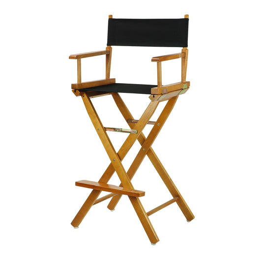 30" Director's Chair Honey Oak Frame-Black Canvas