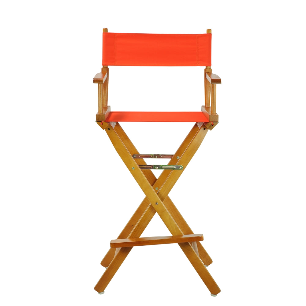 30" Director's Chair Honey Oak Frame-Orange Canvas