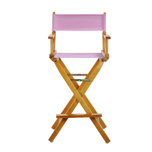 30" Director's Chair Honey Oak Frame-Pink Canvas