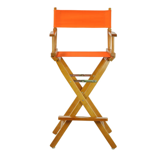 30" Director's Chair Honey Oak Frame- Tangerine Canvas