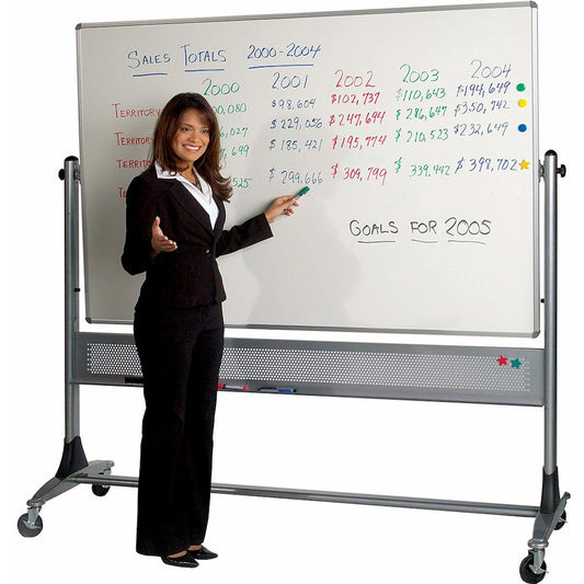 Magnetic Porcelain Rotating Markerboard - 72" (6 ft) W x 48" (4 ft) H