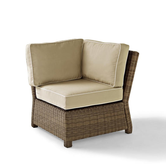 Bradenton Outdoor Wicker Sectional Corner Chair Sand/Weathered Brown